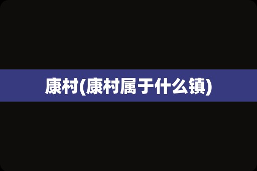 康村(康村属于什么镇)